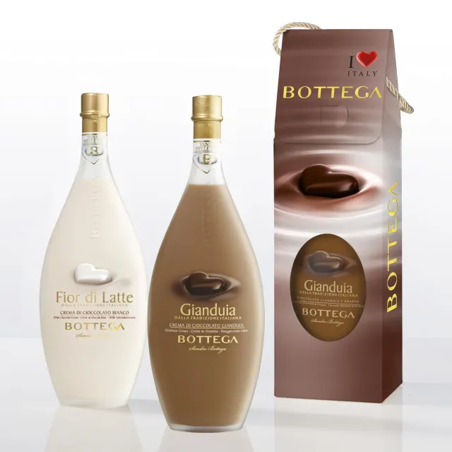 Bottega Black & White liquori cremosi 2x500 ml Fiordilatte Gianduia